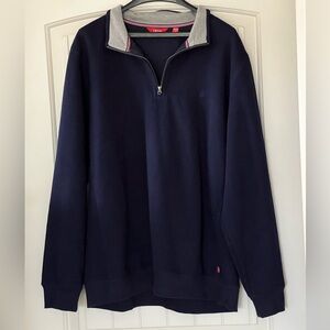 Men’s IZOD 1/4 zip long sleeve pullover color Navy, size XL
